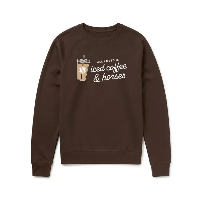 Dapplebay Iced Coffee Horses sweatshirt Chocolade geborduurd