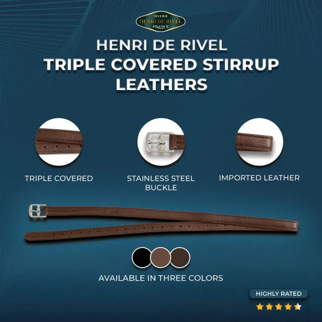Henri de Rivel Triple Stijgbeugelriemen Havana 54