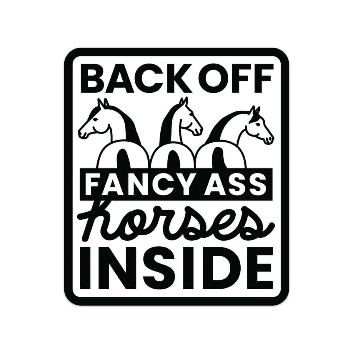 Dapplebay Fancy A$ Horses trailer sticker zwart regular