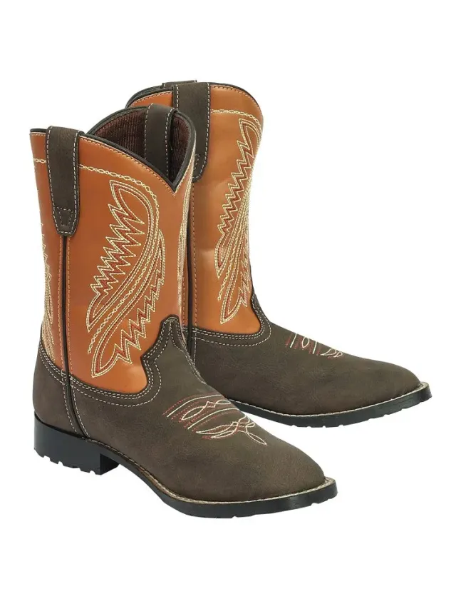 TuffRider Big Bend westernlaars kind mocha ronde neus