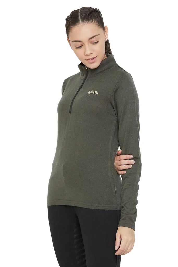 Equine Couture Fjord trui charcoal M met ritskraag