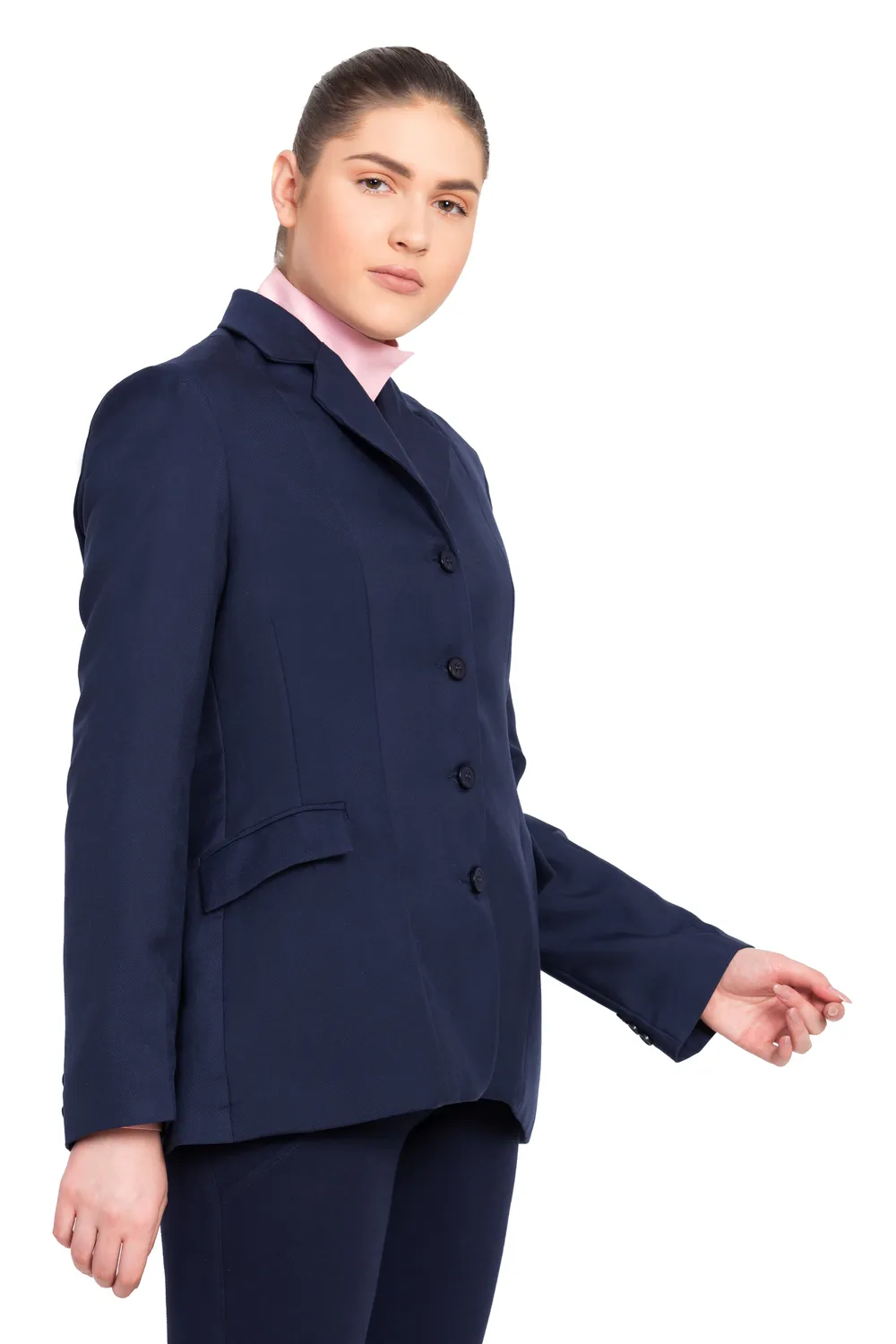 TuffRider Starter wedstrijdjasje dames navy licht twill