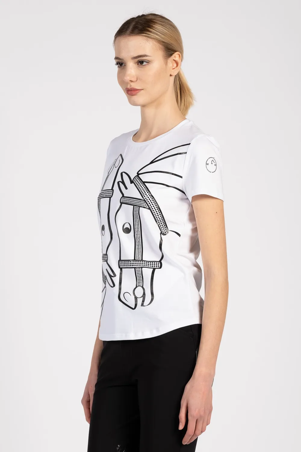 Vestrum Marbella T-shirt Dames Wit Paardenprint