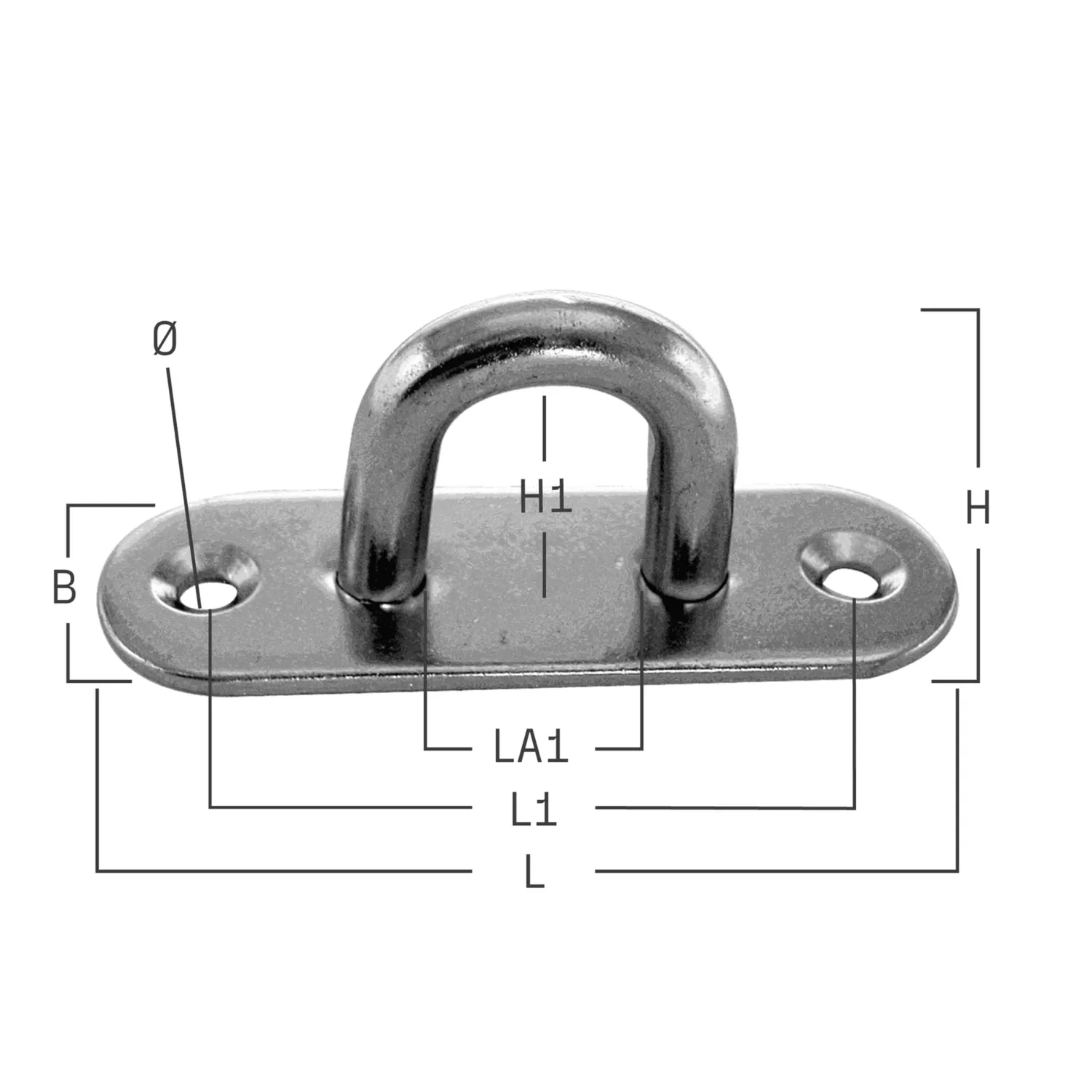 Sprenger Oogplaat Ovaal RVS 45mm 5mm Dikte