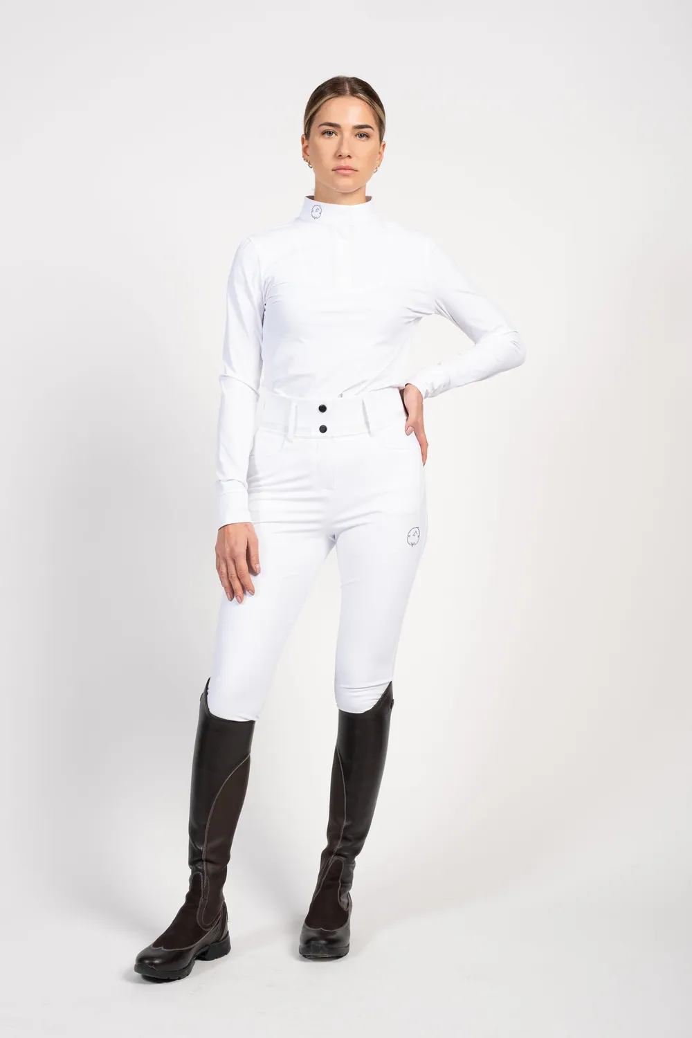 Vestrum Libra rijbroek full grip optisch wit hoge taille