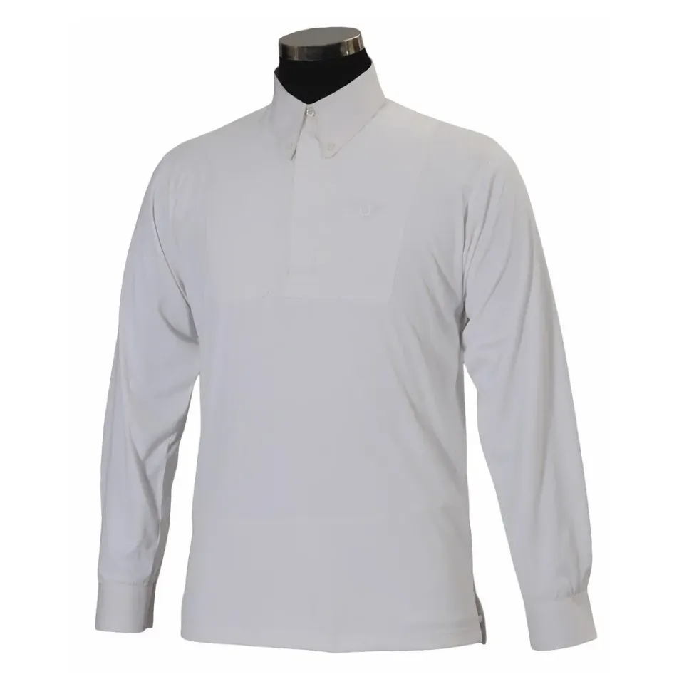 TuffRider Adam jongens wedstrijdshirt wit lange mouw