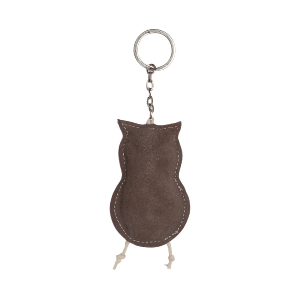 TuffRider Owl sleutelhanger grijs suède uil