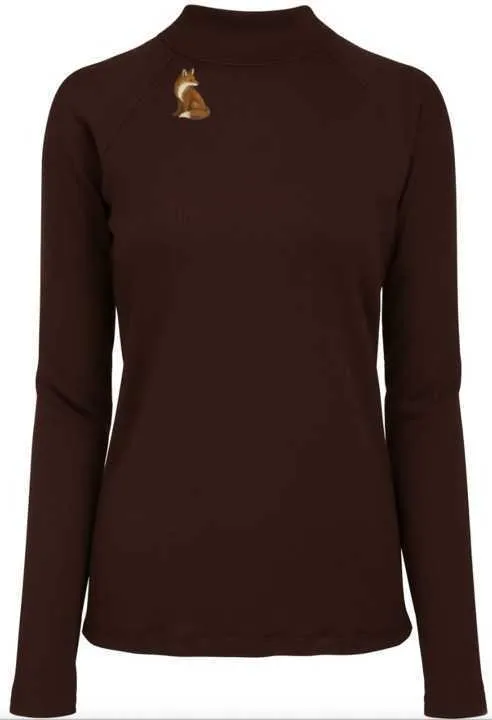Dapplebay Heirloom Mock Neck coltrui dark bay ribstof
