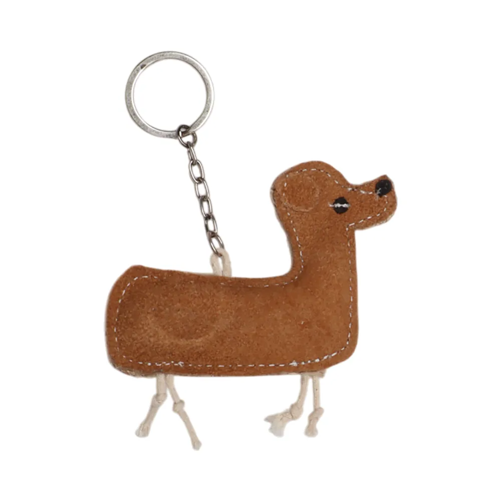 TuffRider Wiener Dog sleutelhanger buff suède