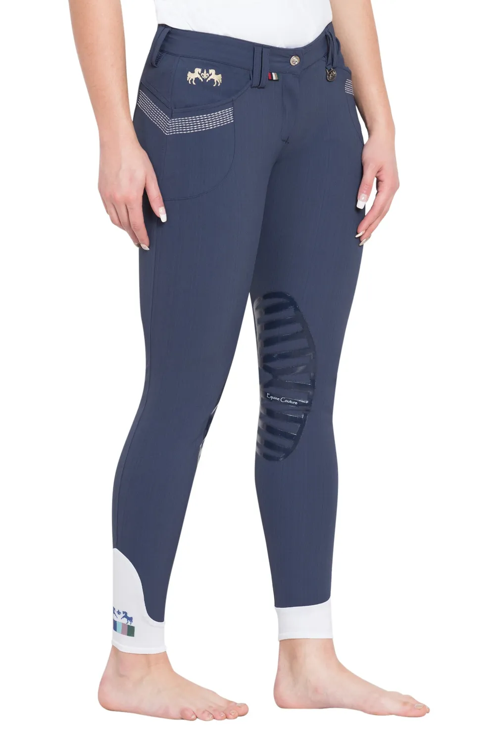 Equine Couture Sarah rijbroek zwart silicone maat 34