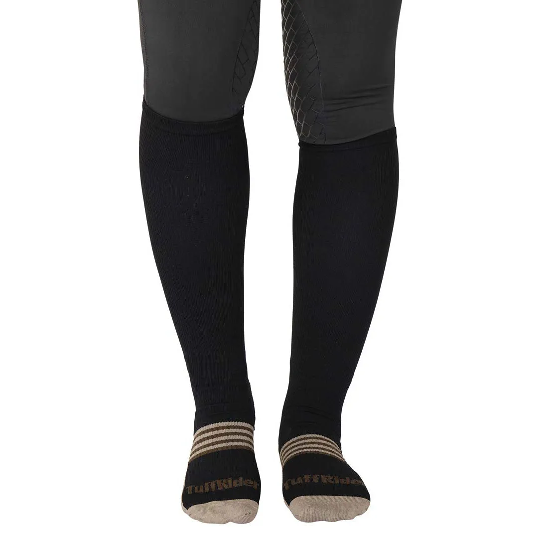 TuffRider Compression rijsokken Zwart Beige
