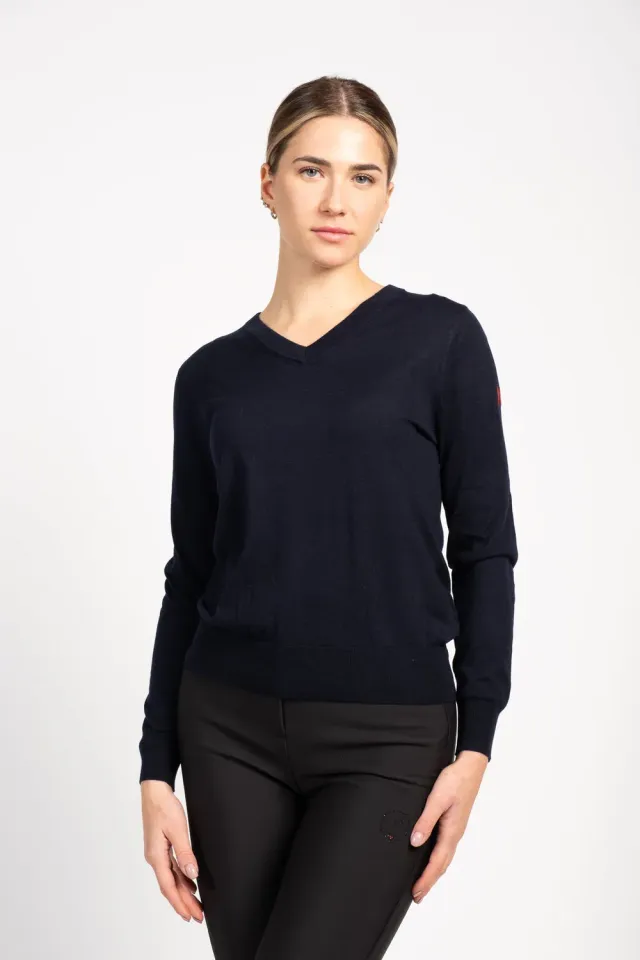 Vestrum Becrux Damestrui V-Hals Blauw Navy Warm