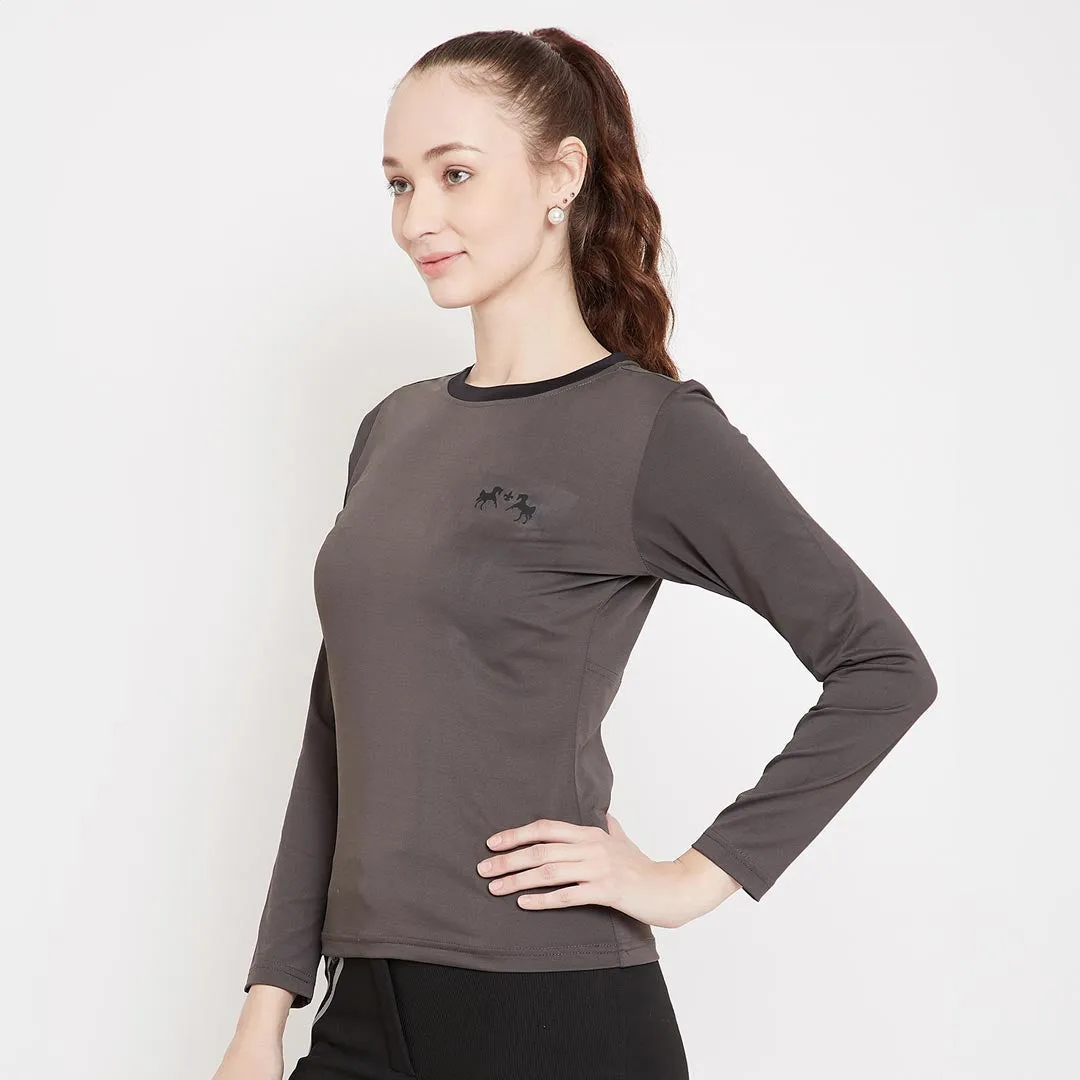Equine Couture Equilibrium shirt Duck Green lange mouw stretch