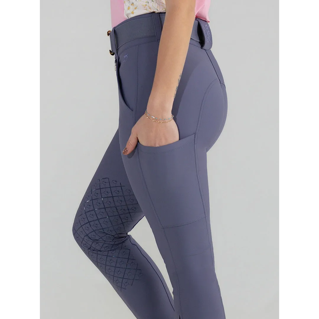 Dapplebay Sport Silicone Knee Patch rijbroek Purple Dusk
