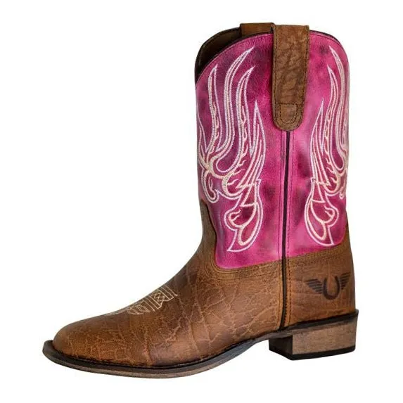 TuffRider Arches Flame youth westernlaarzen bruin roze