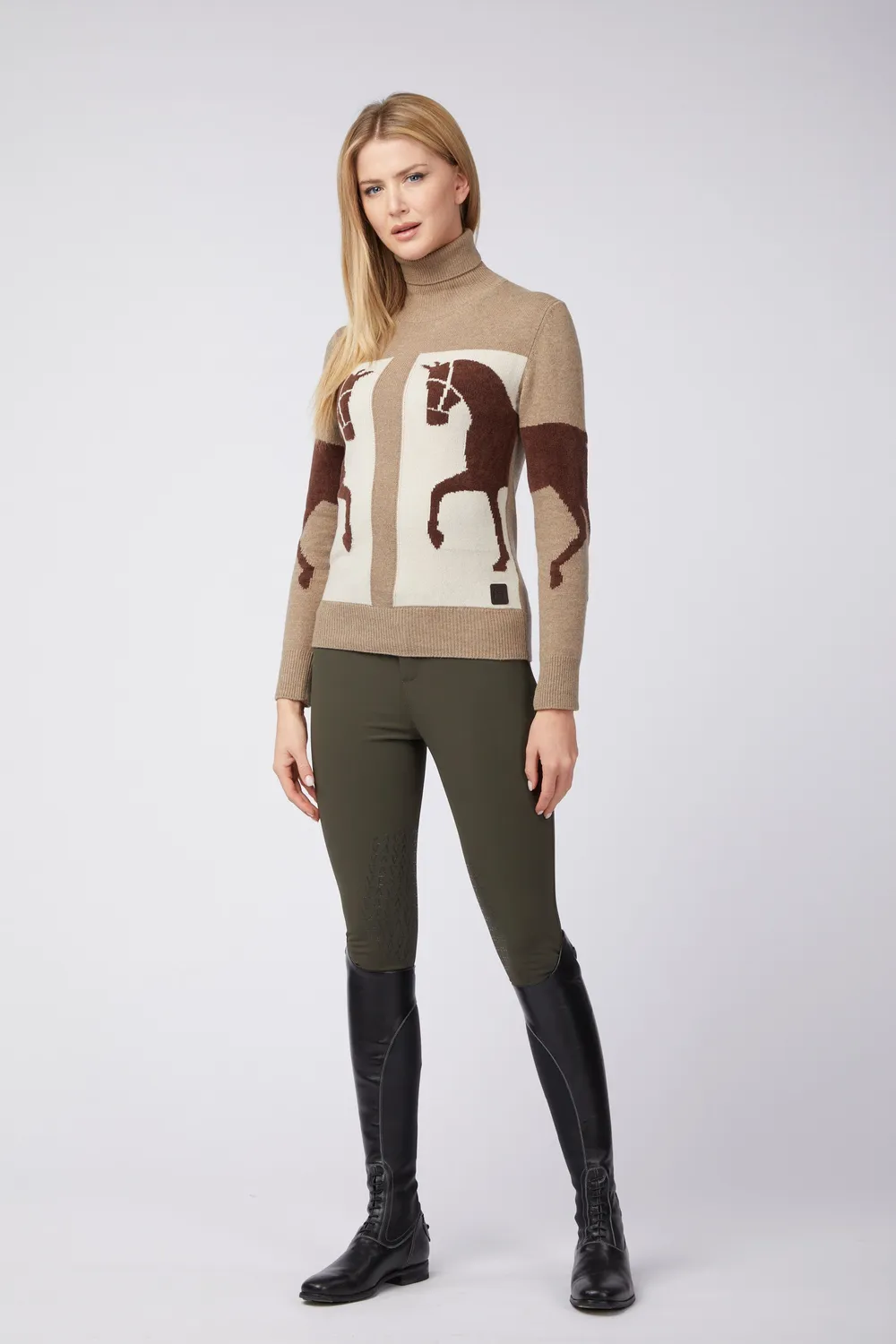 Vestrum Ixelles coltrui dames wol cashmere paardmotief