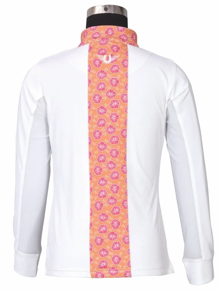 TuffRider Athena EquiCool kinder rijshirt wit/oranje uv
