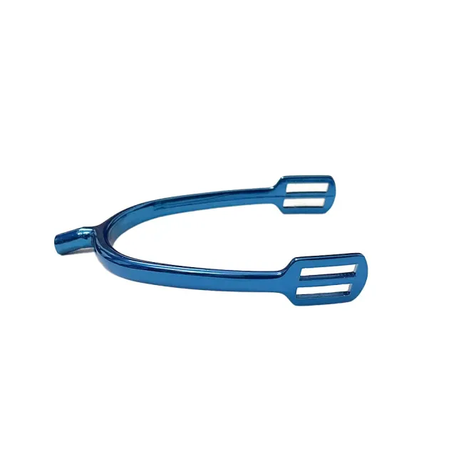 TuffRider sporen rond blauw 15mm met riempjes