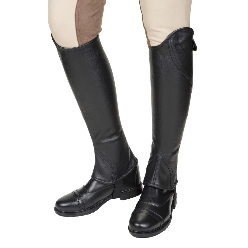TuffRider Belmont Plus leren minichaps zwart extra wijd leer