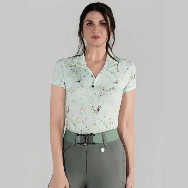Dapplebay Dragonfly Meadow 1/4 Zip rijtop groen korte mouw