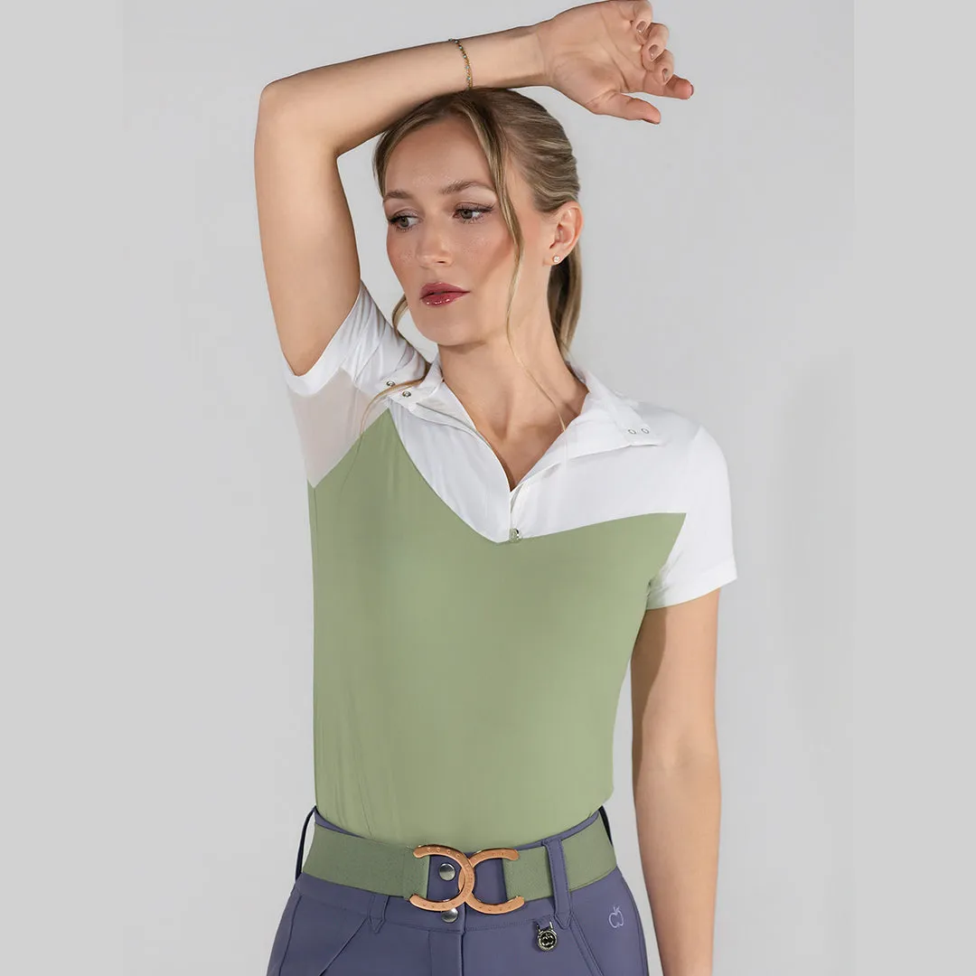 Dapplebay Lady 1/4 Zip showtop wit verkoelend korte mouw