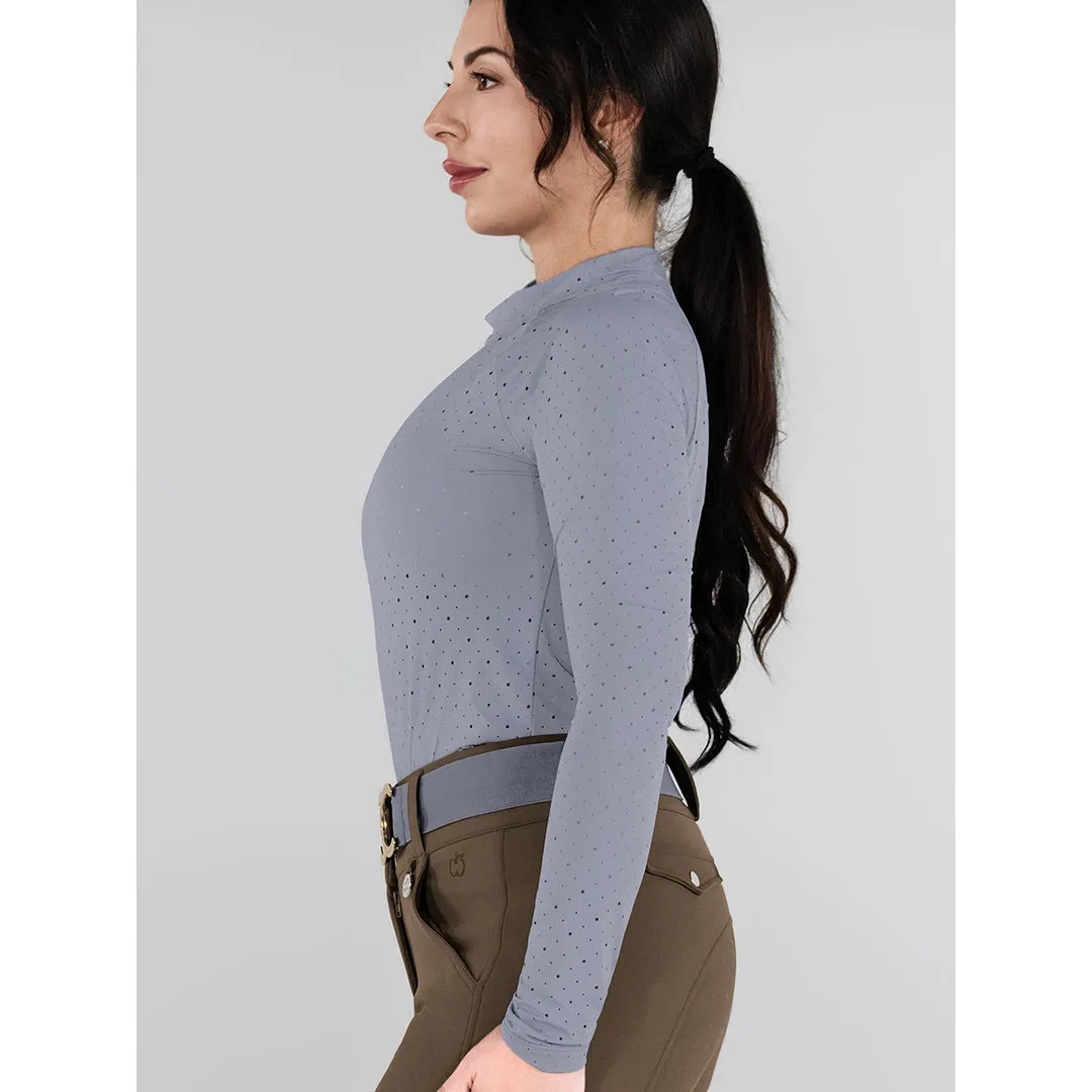 Dapplebay Aircut Mock Neck LS rijshirt SAGE koelend