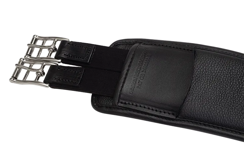 Kent & Masters Long Girth leren singel zwart 125 cm anatomisch