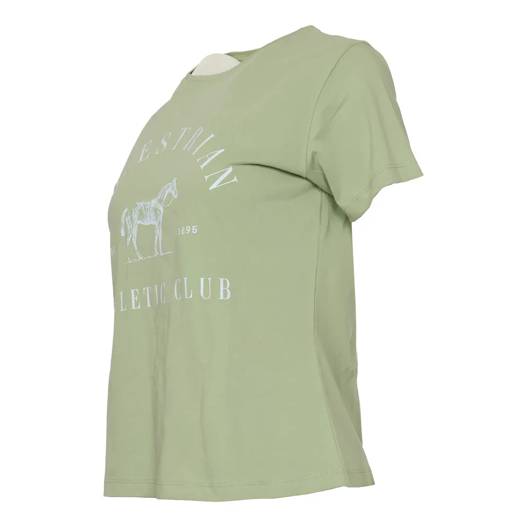 Dapplebay Athletic Club T-shirt sage katoen boxy