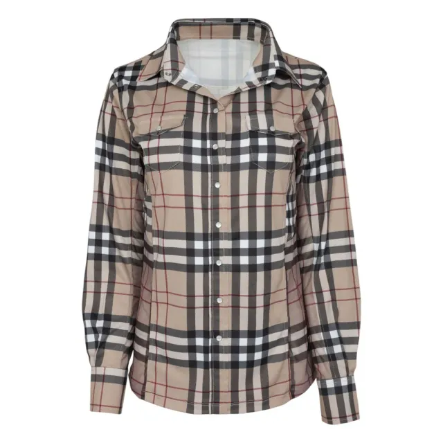 Dapplebay Holiday Plaid westernblouse groen stretch