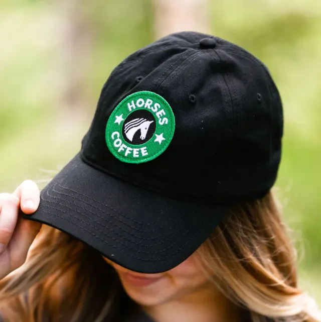 JPC Equestrian Dapplebay Horses & Coffee pet zwart one size katoen