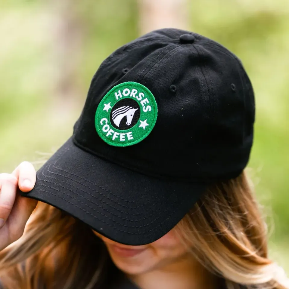 JPC Equestrian Dapplebay Horses & Coffee pet zwart one size katoen