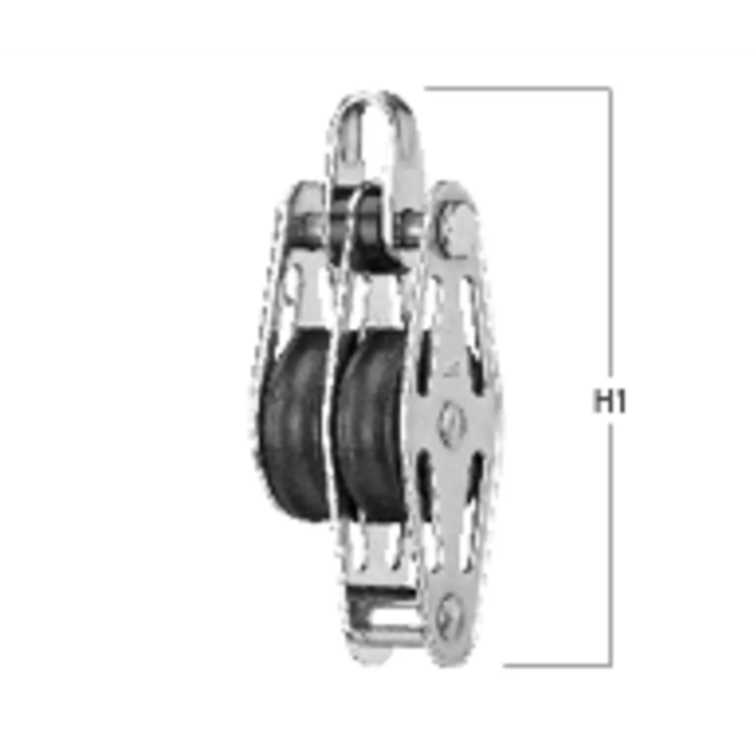HS Sprenger Gleitlager Blok 6 mm 2-schijfs met Beugel RVS