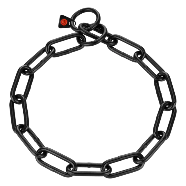 Herm Sprenger Honden Halsketting Lang Zwart RVS 5,0 mm