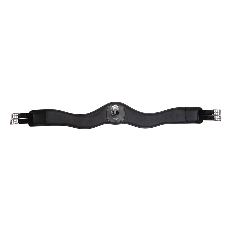 Kent & Masters Long Girth leren singel zwart 125 cm anatomisch