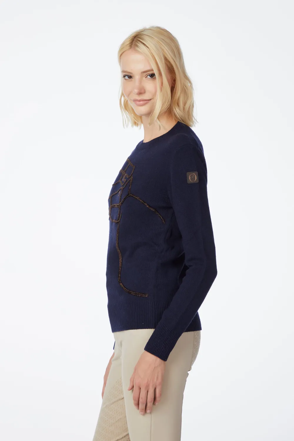 Vestrum Oulu trui dames wol cashmere paard