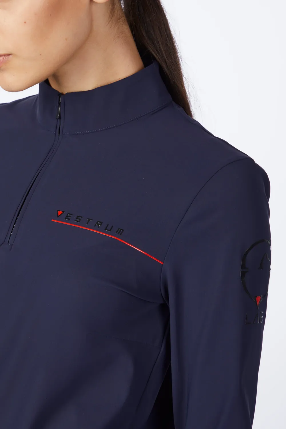 Vestrum Lyra trainingsshirt dames robijnrood ritskraag