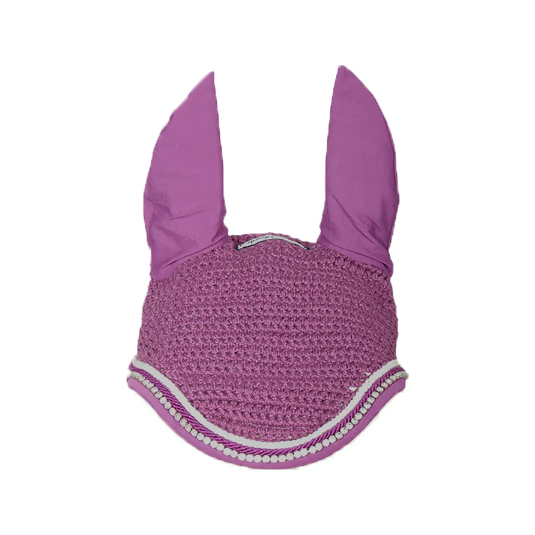 Equine Couture Rhinestone vliegenmuts zwart katoen Cob