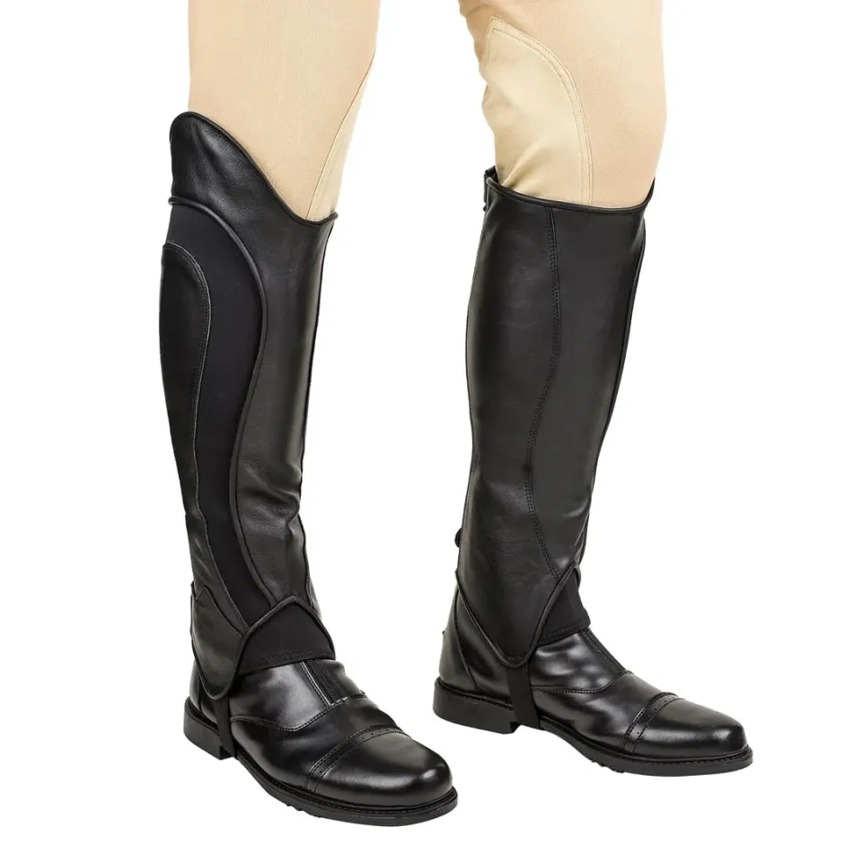 TuffRider Derby leren half chaps Heren Zwart