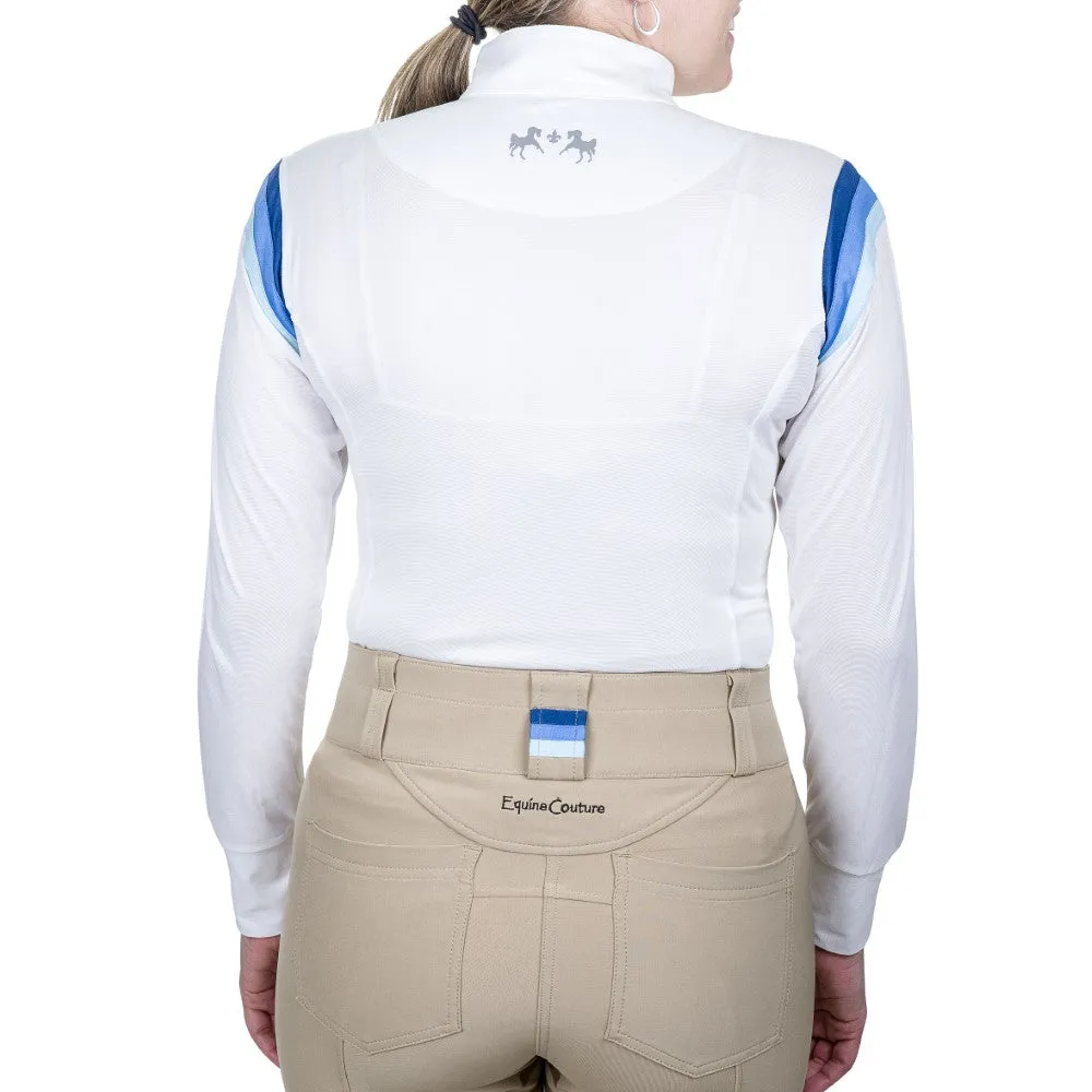Equine Couture Gradient wedstrijdshirt wit-rood lange mouw