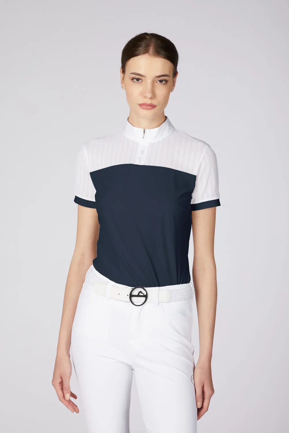 Vestrum Michigan wedstrijdblouse dames beige opstaand kraag