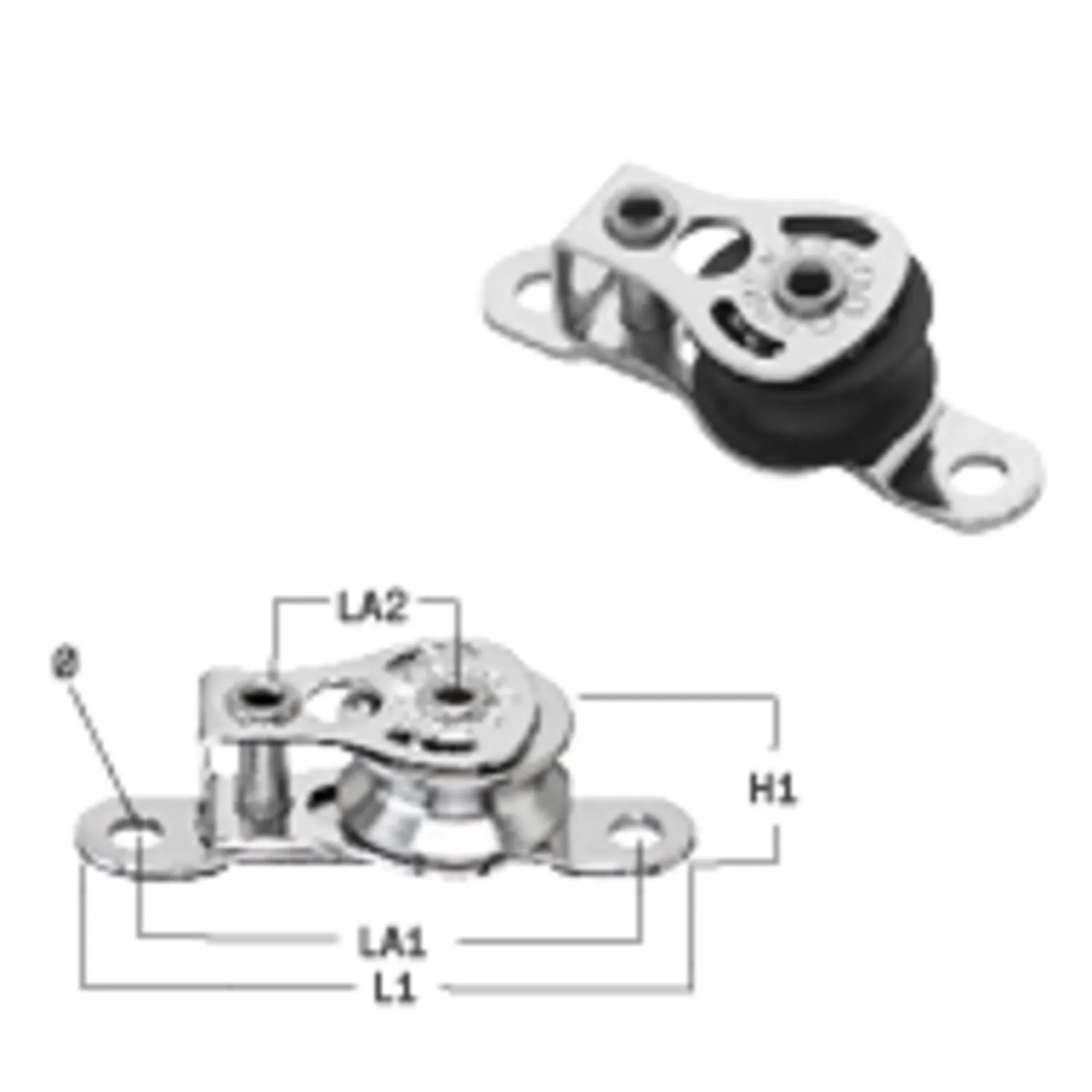 HS Sprenger Micro XS blok 6 mm 1-rolle kogellager