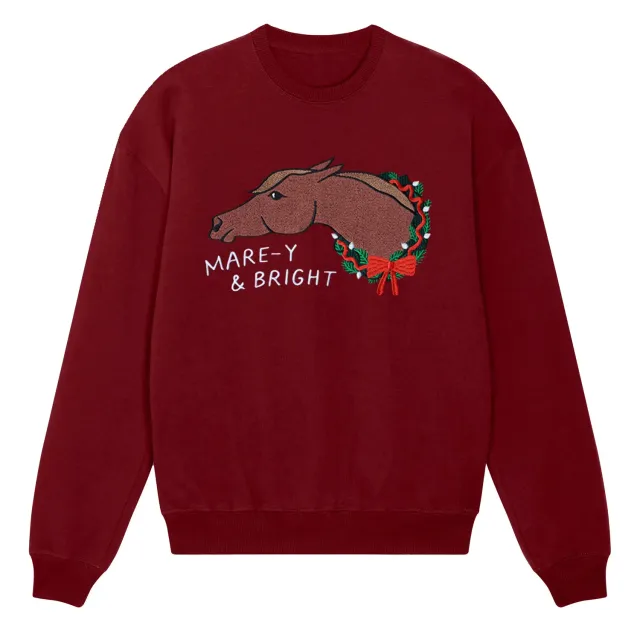 Dapplebay Mare-y Bright sweater rood XS kerstborduursel