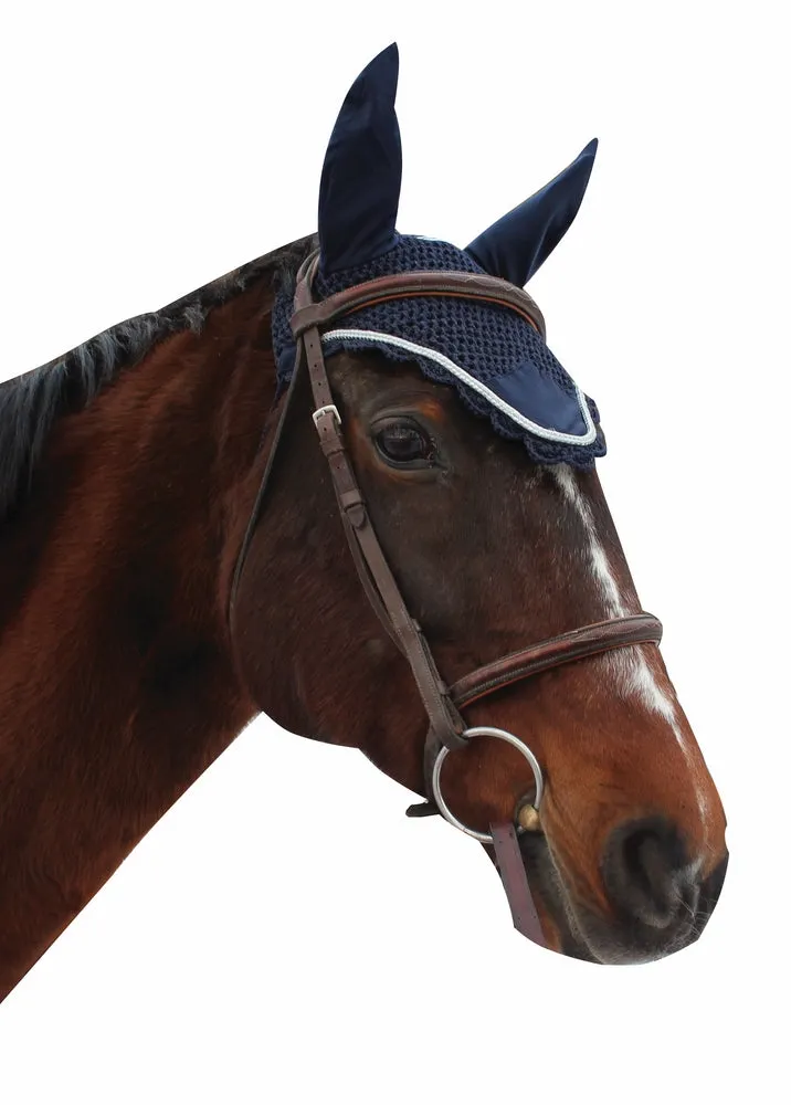 Equine Couture vliegenmuts zilver cob zwart