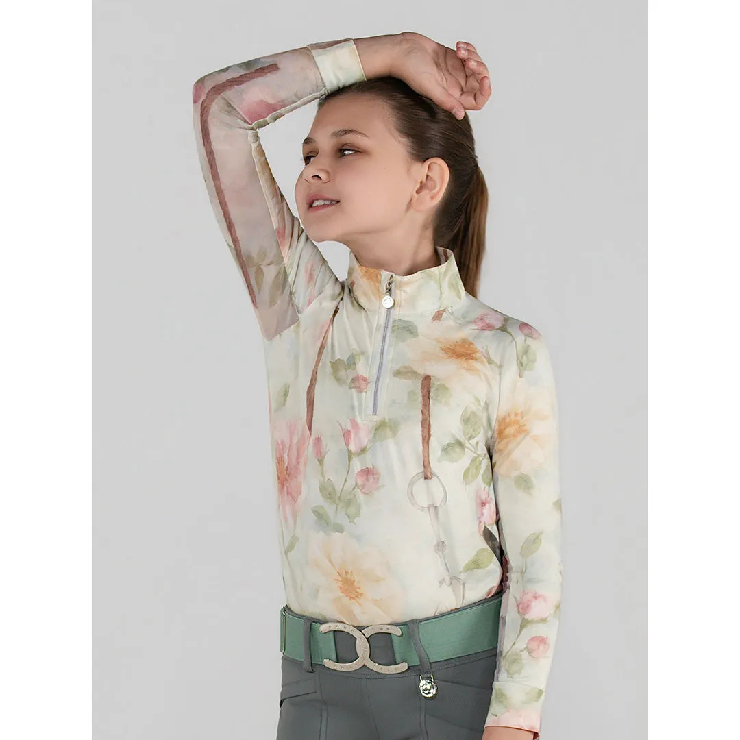 Dapplebay Vintage Floral rijshirt kind 1/4 rits licht