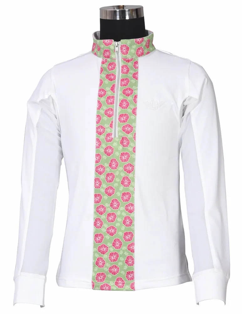 TuffRider Athena EquiCool kinder rijshirt wit/oranje uv