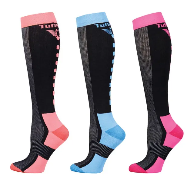 TuffRider Ventilated Knee Hi rijsokken neon 3-pack ventilerend