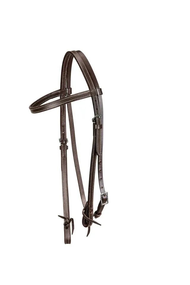 TuffRider Western Browband hoofdstel donkerbruin horse
