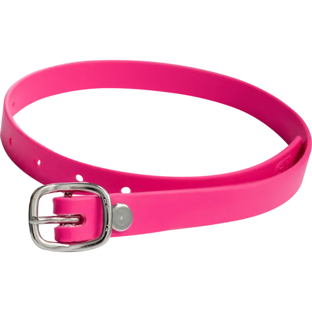 HS Sprenger Sporenriemen 45 cm BioThane Roze Zilver