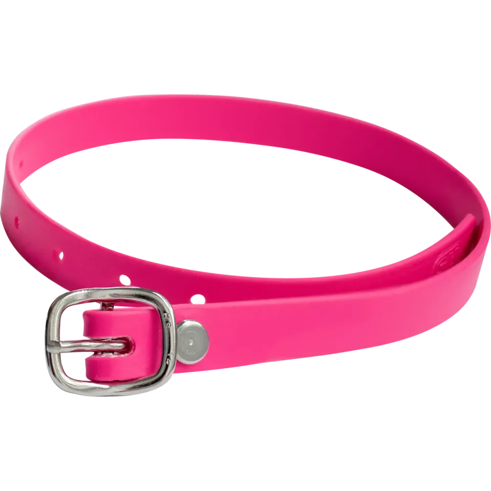 HS Sprenger Sporenriemen 45 cm BioThane Roze Zilver