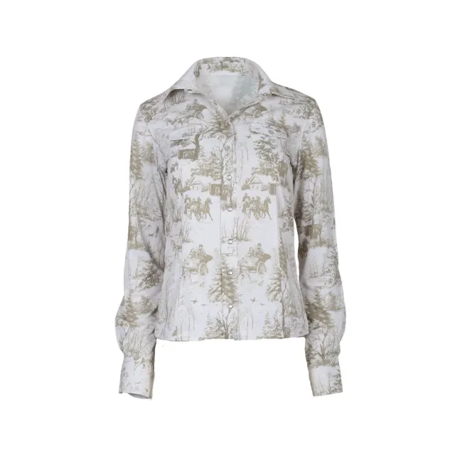 Dapplebay Winter Toile western baselayer champagne M stretch